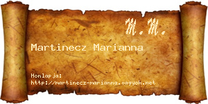Martinecz Marianna névjegykártya